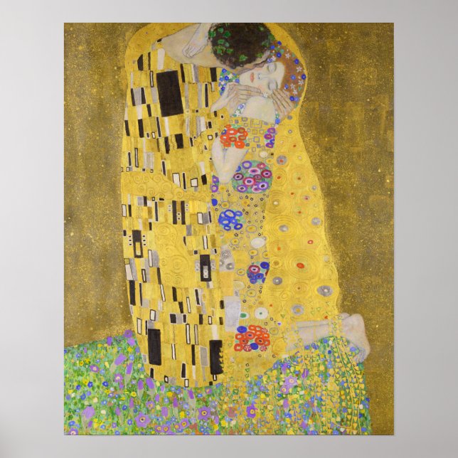 Póster Gustav Klimt El Zoom Vertical Kiss (Frente)