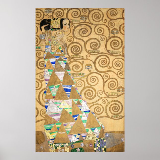 Póster Gustav Klimt - Expectativa, Frieze Stoclet (Frente)