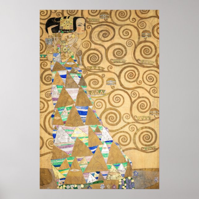 Póster Gustav Klimt - Expectativa, Frieze Stoclet (Frente)