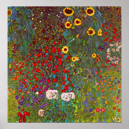 Póster Gustav Klimt Farm Garden con Poster de girasoles