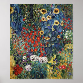 Póster Gustav Klimt Farm Garden Con Poster De Sunflowers