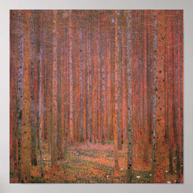 Póster Gustav Klimt Fir Forest Tannenwald (Frente)