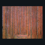 Póster Gustav Klimt Fir Forest Tannenwald<br><div class="desc">Gustav Klimt Fir Forest - Árboles Rojos de Art Nouveau Esta hermosa pintura vintage de los árboles es del maestro Gustav Klimt. El cuadro, llamado Fir Forest I, o Tannenwald, nos muestra un hermoso paisaje con los Árboles Rojos, a través de un bosque denso. Gustav Klimt capturó la sensación de...</div>