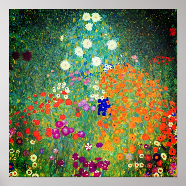Póster Gustav Klimt Flower Garden (Frente)