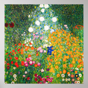 Póster Gustav Klimt Flower Garden Poster