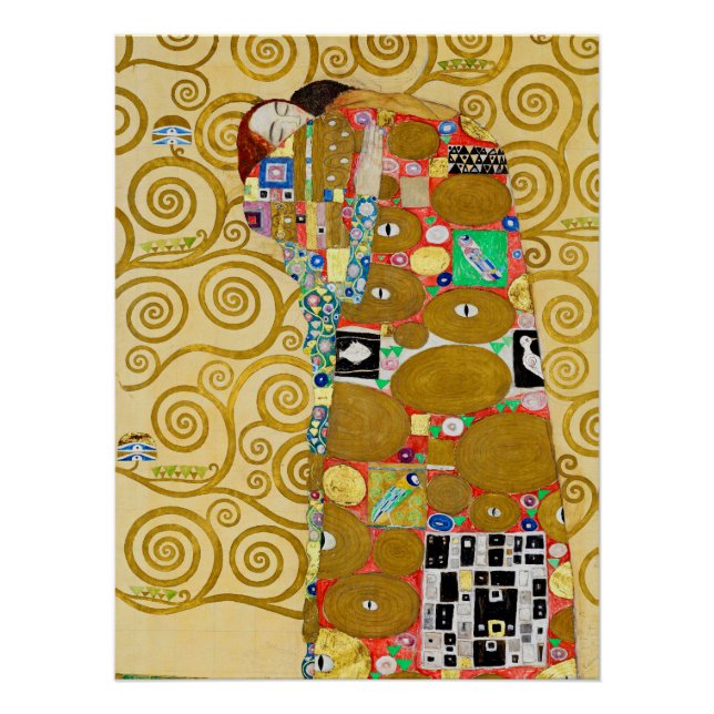 Póster Gustav Klimt Fulfillment Nouveau Couple (Anverso)