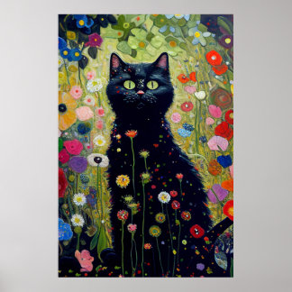 Póster Gustav Klimt Garden Cat Poster