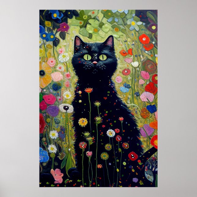 Póster Gustav Klimt Garden Cat Poster (Frente)