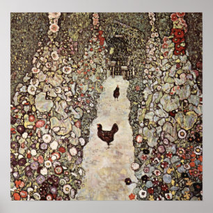 Póster Gustav Klimt Garden con galas