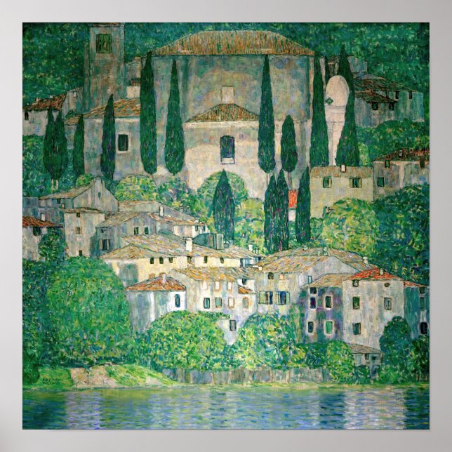 Póster Gustav Klimt - Iglesia de Cassone (Frente)