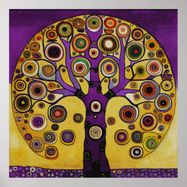 Póster Gustav Klimt inspiró al Poster del árbol de la vid