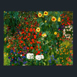 Póster Gustav Klimt - Jardín de granja con girasoles<br><div class="desc">Pintura de arte fino de Gustav Klimt,  Farm Garden con girasoles</div>