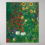 Póster Gustav Klimt - Jardín de granja con girasoles<br><div class="desc">Gustav Klimt - Jardín de granja con girasoles</div>