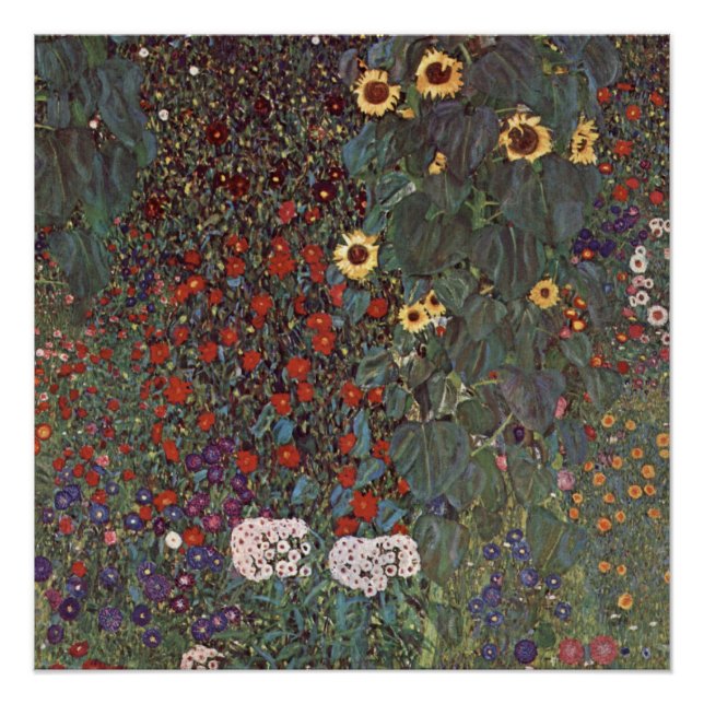 Póster Gustav Klimt - Jardín del campo (Anverso)