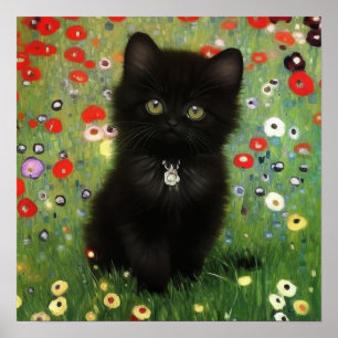 Póster Gustav Klimt Kitten