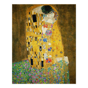 Póster Gustav Klimt La Pintura Art Nouveau del Kiss