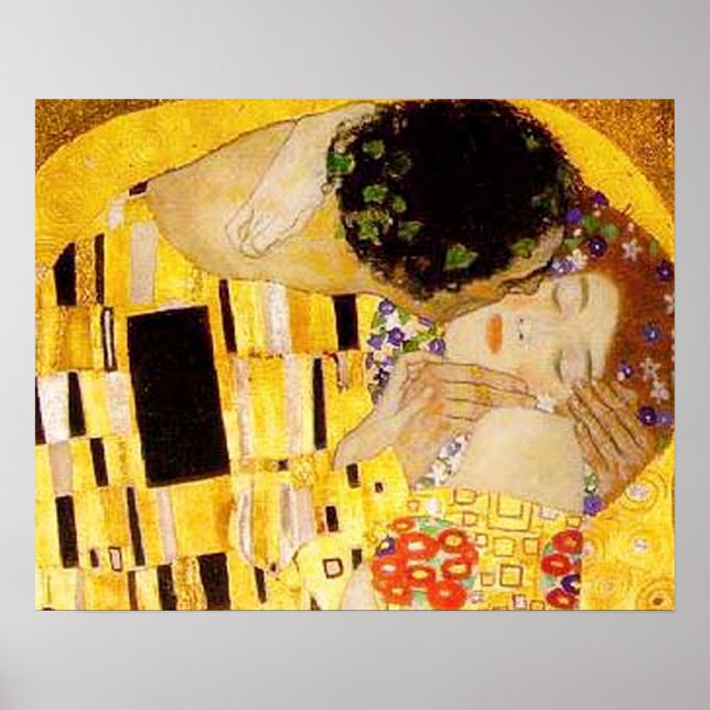 Póster Gustav Klimt La Pintura Clásica Del Beso (Frente)
