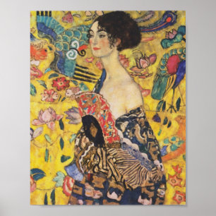 Póster Gustav Klimt Lady Con Pintura De Estilo Art Nouvea