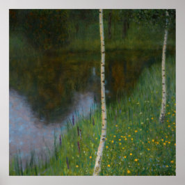 Póster Gustav Klimt - Lakeshore Con Birches