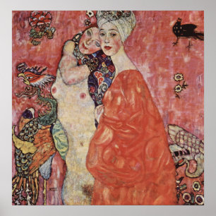 Póster Gustav Klimt -Las amigas de las mujeres