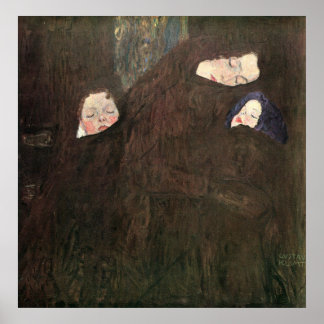 Póster Gustav Klimt - Madre con hijos