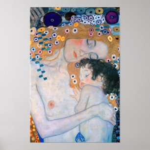 Póster Gustav Klimt - Madre y Niño