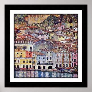 Póster Gustav Klimt - Malcesine en el lago de Garda Itali