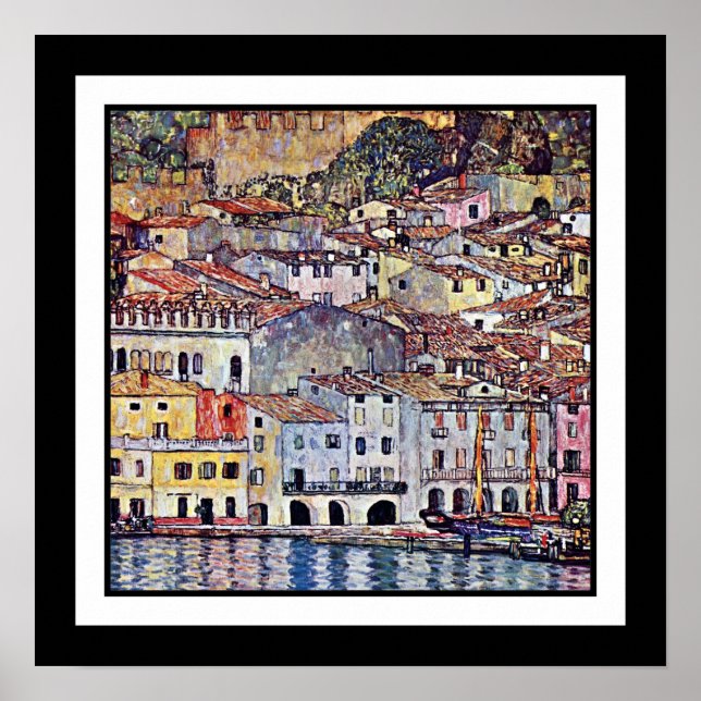 Póster Gustav Klimt - Malcesine en el lago Garda Italia (Frente)