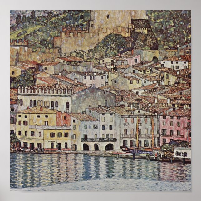 Póster Gustav Klimt - Malcesine Lake Garda Poster de Ital (Frente)