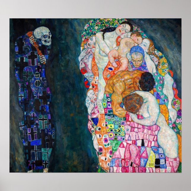 Póster Gustav Klimt - Muerte y vida (Frente)