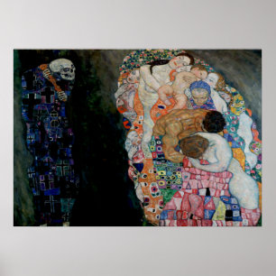 Póster Gustav Klimt - Muerte y vida