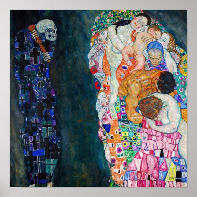 Póster Gustav Klimt - Muerte y Vida (Frente)