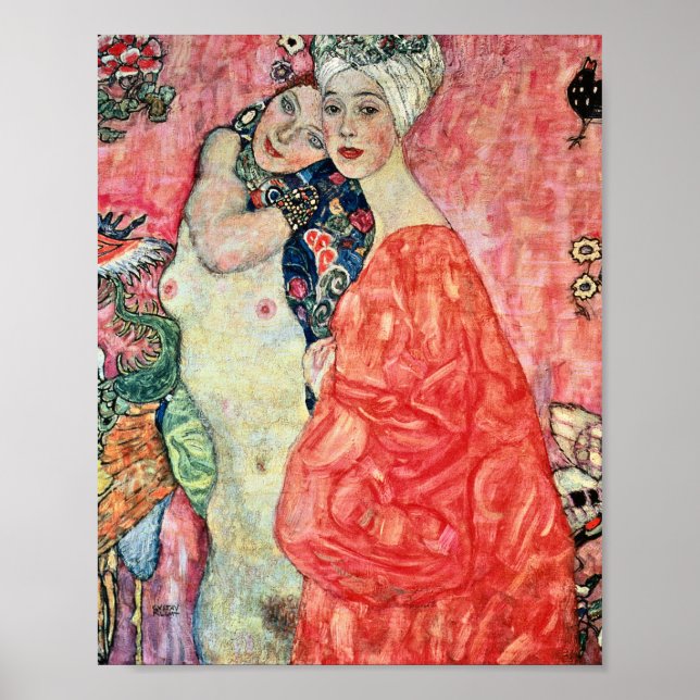 Póster Gustav Klimt - Mujeres amigas (Frente)