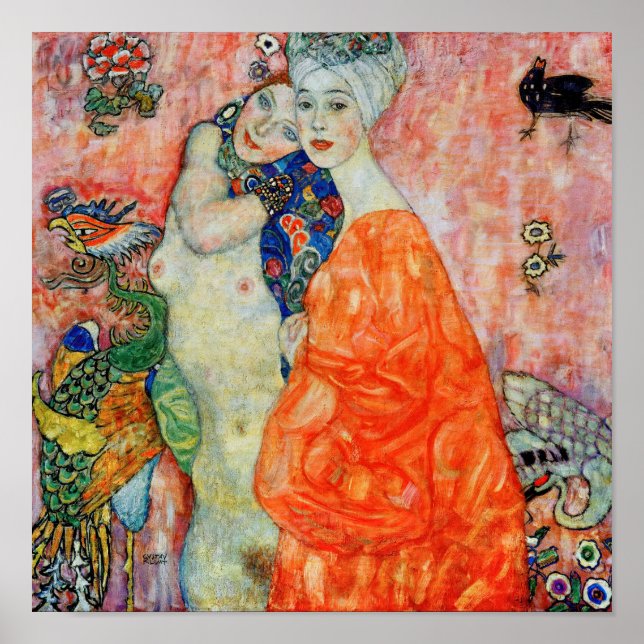Póster Gustav Klimt - Mujeres amigas (Frente)