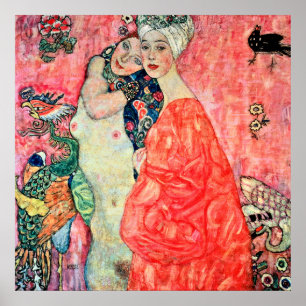 Póster Gustav Klimt - Mujeres amigas