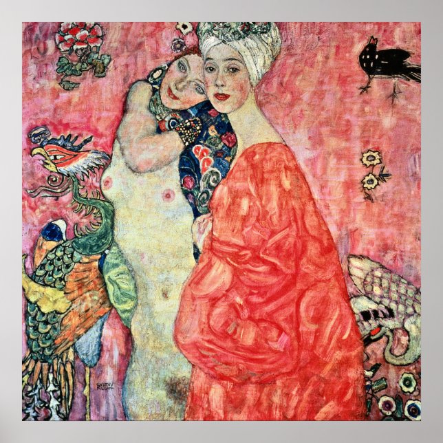 Póster Gustav Klimt - Mujeres amigas (Frente)