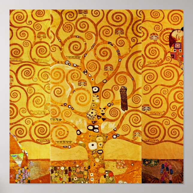 Póster Gustav Klimt Nouveau, árbol de la vida (Frente)