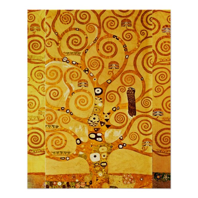 Póster Gustav Klimt Nouveau, árbol de la vida (Anverso)