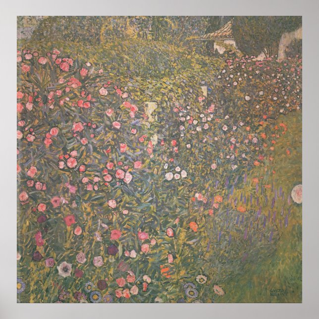 Póster Gustav Klimt - Paisaje hortícola italiano (Frente)