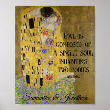 Gustav Klimt Pareja Kiss Nombres personalizados de