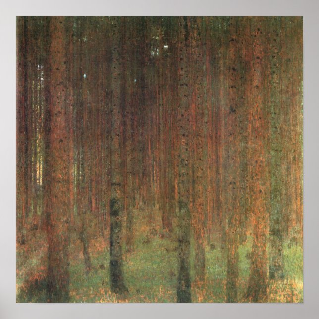 Póster Gustav Klimt - Pine Trees, 1902 (Frente)