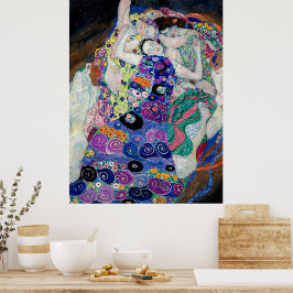 Póster Gustav Klimt Pintando La Virgen