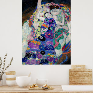 Póster Gustav Klimt Pintando La Virgen