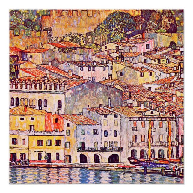 Póster Gustav Klimt . Pintura de Malcesine am Gardasee (Anverso)