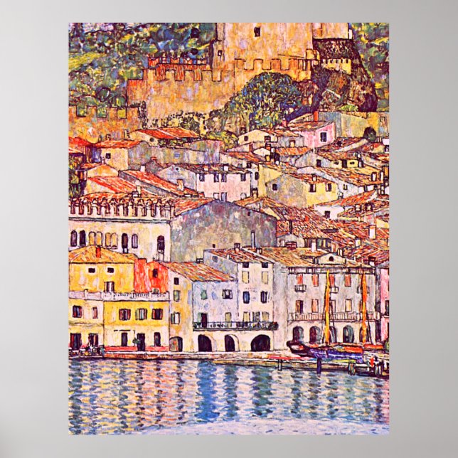 Póster Gustav Klimt . Pintura de Malcesine am Gardasee (Frente)