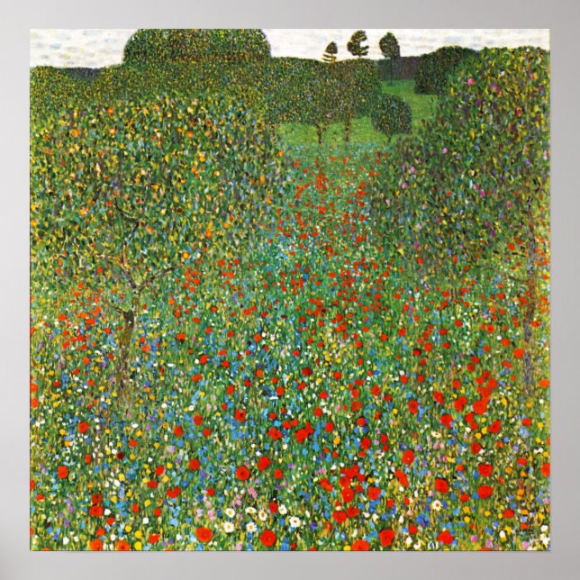 Póster Gustav Klimt Poppy Field Poster (Frente)