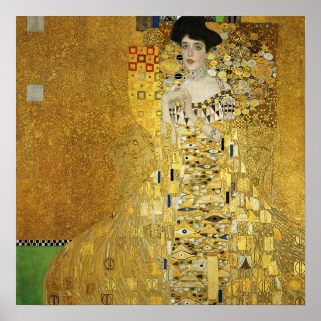 Póster Gustav Klimt - Portrait of Adele Bloch-Bauer I (Frente)
