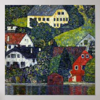 Póster Gustav Klimt Poster ~ Casas en Unterach am Attens