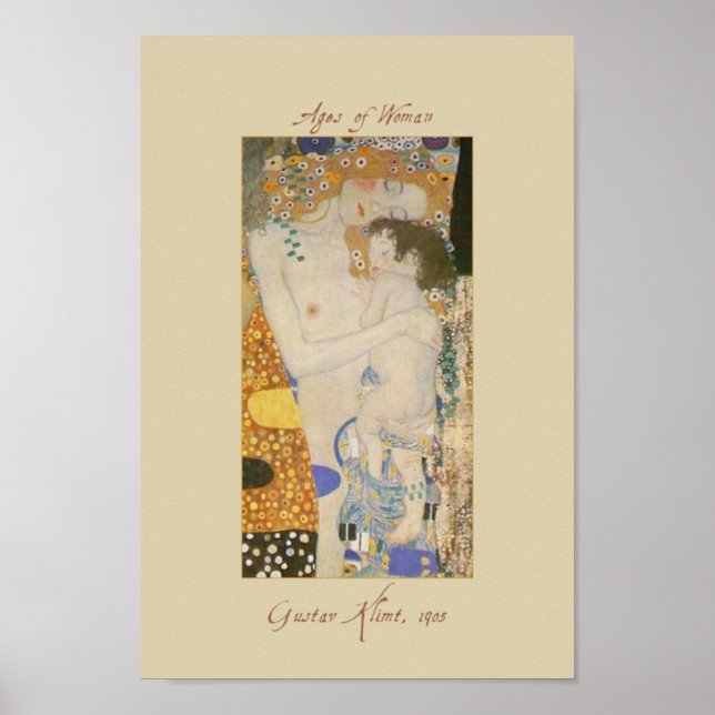 Póster Gustav Klimt Poster de detalles de tres años de mu (Frente)