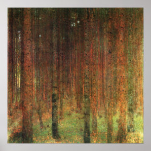 Póster Gustav Klimt - Poster paisajista Pine Forest II
